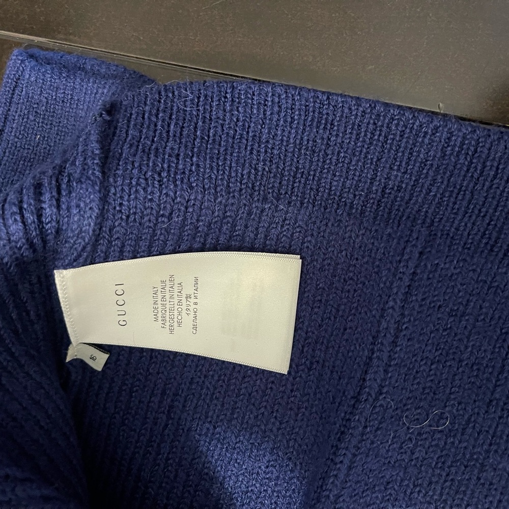 Gucci Blue Wool GG Sweater, Blue, XS - Picture 5 of 8